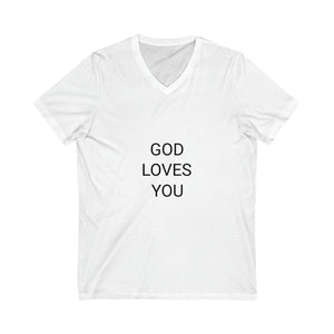 Unisex Jersey Short Sleeve V-Neck Tee