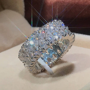 Elegant Female 925 Sterling Silver Big Water Drop Zircon Stone Ring Finger Rings For Women Promise Love Valentine&#39;s Day Gifts