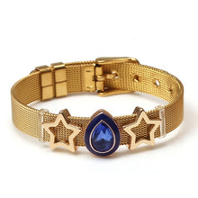 DINGLLY Two-tone Stainless Steel Mesh Bracelets For Women Men Golden Love Heart Beaded 10mm Ribbon Mesh Bracelet &amp; Bangle Gifts