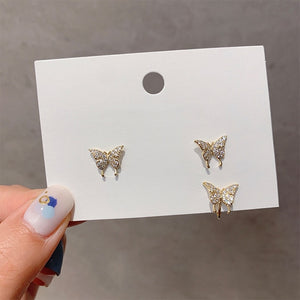 2020 New Angel wings Rhinestone Hanging Dangle exquisite Exaggerated Fashion Stud Earrings elegant Prevent Allergy Earrings