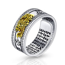 Unisex Men Pixiu Charms Ring Bracelet Chinese Feng Shui Amulet Wealth and Lucky Open Adjustable Ring Bead Bracelet