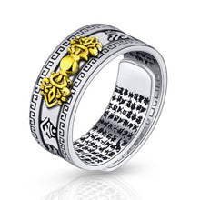 Unisex Men Pixiu Charms Ring Bracelet Chinese Feng Shui Amulet Wealth and Lucky Open Adjustable Ring Bead Bracelet