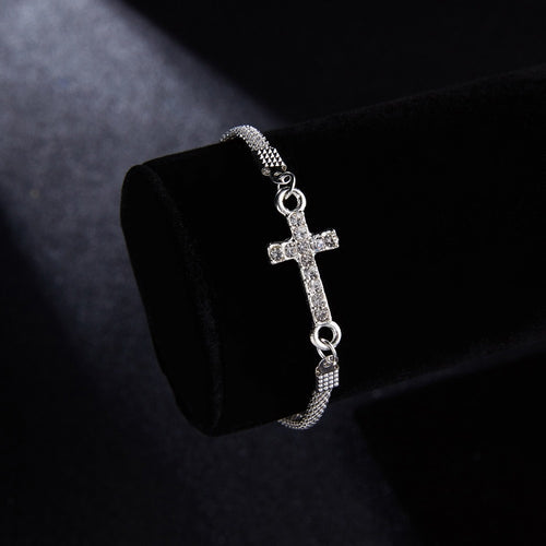 RINHOO Rhinestone  Prayer Cross Bracelets For Women Fashion Wedding Banquet Bracelets & Bangles Valentine's Day