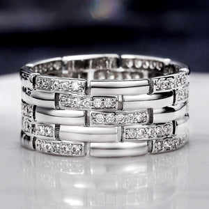 VAGZEB Fashion 925 Sterling Silver Couple Rings Inlaid Shiny CZ Stones Marriage Ring High Quality Male Female Jewelry Drop Ship
