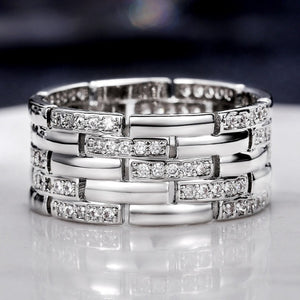 VAGZEB Fashion 925 Sterling Silver Couple Rings Inlaid Shiny CZ Stones Marriage Ring High Quality Male Female Jewelry Drop Ship
