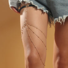 Bohemian Boho Gold Color Metal Beaded Chain Thigh Chain For Women Big Snake Pendants Leg Chain Body Jewelry Beach Style Gift