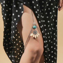 Bohemian Boho Gold Color Metal Beaded Chain Thigh Chain For Women Big Snake Pendants Leg Chain Body Jewelry Beach Style Gift