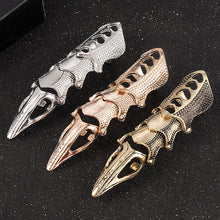 2020 NEW Fashion Cool Men Boys Punk Gothic Rock Scroll Joint Armor Knuckle Metal Full Finger Rings Gold Cospaly DIY Rings
