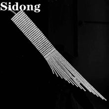 Fashion Long Tassel Rhinestone Bracelet Hand Jewelry for Women Bridal Crystal Statement Bracelets Wedding Jewellery