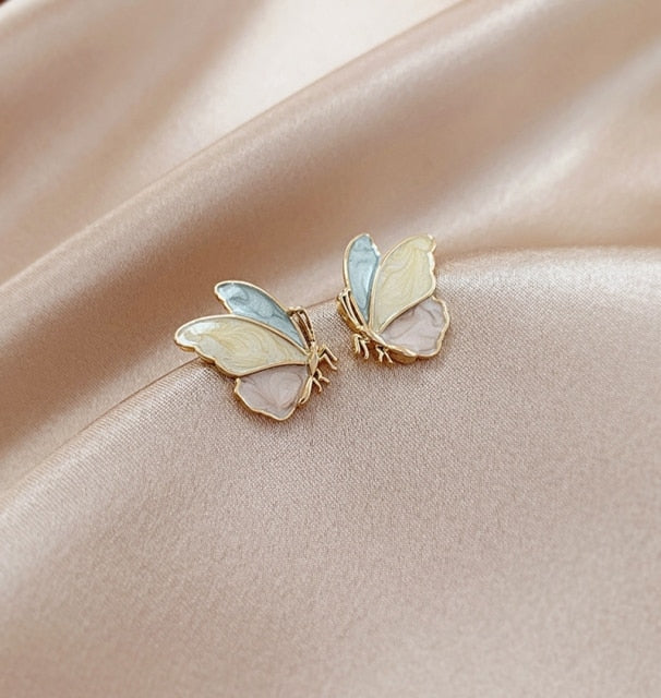 2021 New Trendy Long Butterfly Clip Earrings Ear Hook Pearl Ear Clips Without Pierced Ears Chain Earrings Women Girls Jewelry