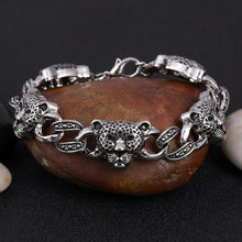 ZOSHI New Arrival Men Stainless Steel Bracelet Bangle Punk Men Jewelry Accessories Male Leopard Wolf Charm Wristband Pulseira