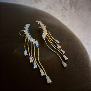 2021 New Trendy Long Butterfly Clip Earrings Ear Hook Pearl Ear Clips Without Pierced Ears Chain Earrings Women Girls Jewelry