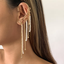 2021 New Trendy Long Butterfly Clip Earrings Ear Hook Pearl Ear Clips Without Pierced Ears Chain Earrings Women Girls Jewelry