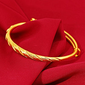 14K Gold Bangles Jewelry for Women Not Fade Gold Pulseira Feminina Bizuteria Wedding Gemstone 14 K Gold Trendy Bangles Females