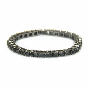Hip Hop Men&#39;s Iced Out Crystal Single/Double Row Tennis Bracelet Bling Iced Out Cubic Zirconia Bracelets Link Chain Jewelry
