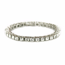 Hip Hop Men&#39;s Iced Out Crystal Single/Double Row Tennis Bracelet Bling Iced Out Cubic Zirconia Bracelets Link Chain Jewelry