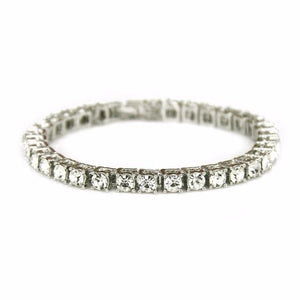 Hip Hop Men&#39;s Iced Out Crystal Single/Double Row Tennis Bracelet Bling Iced Out Cubic Zirconia Bracelets Link Chain Jewelry
