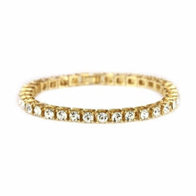 Hip Hop Men&#39;s Iced Out Crystal Single/Double Row Tennis Bracelet Bling Iced Out Cubic Zirconia Bracelets Link Chain Jewelry