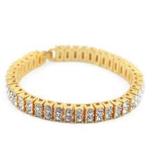Hip Hop Men&#39;s Iced Out Crystal Single/Double Row Tennis Bracelet Bling Iced Out Cubic Zirconia Bracelets Link Chain Jewelry