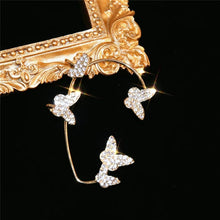 Silver Plated Metal Butterfly Ear Clips Without Piercing For Women Sparkling Zircon Ear Cuff Clip Earrings Wedding Jewelry