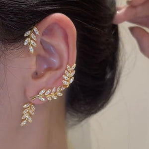 Silver Plated Metal Butterfly Ear Clips Without Piercing For Women Sparkling Zircon Ear Cuff Clip Earrings Wedding Jewelry