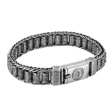 Handmade Creative Passepartout Prayer Wheel Bracelet Men&#39;s Sterling Silver Female Transfer Beads Six-Character Mantra Retro