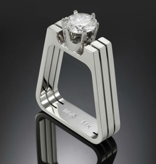 Real 14K White Gold with Stamp Ring for Women Men Unisex 100% Real Natural Diamond Jewelry Luxury Pave Setting  14 K Gold Rings
