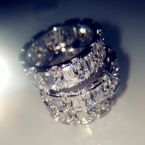 14K White Gold Natural 5 Carats Crystal Jewelry Gemstone Bizuteria Solid 14 K Gold Anillos De Ring for Women Men Accessories Box