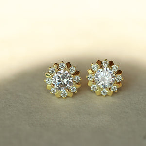 DIWENFU 14K Gold Jewelry Stud Earring for Women Bohemia 14 K White Gold Aros Mujer Oreja Garnet Earring Orecchini Jewelry Girls