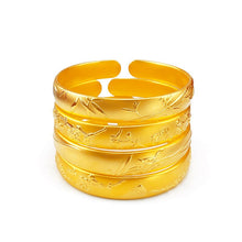 14K Gold Bangles Jewelry for Women Not Fade Gold Pulseira Feminina Bizuteria Wedding Solid 14 K Gold Trendy Bangles Females Gift