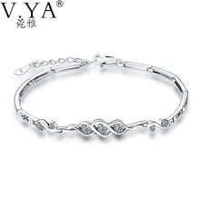 Purple White Crystal 100% Real 925 Sterling Silver Bracelets - bosseybling