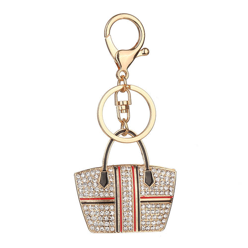 Rhinestone Alloy Handbag Sparkling Charm Keychain Bag Handbag Key Pendant - bosseybling