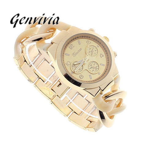 GENVIVIA womens watch bracelets montre femme stainless rose gold ladies watch women quartz watches montre fille reloj femenino - bosseybling