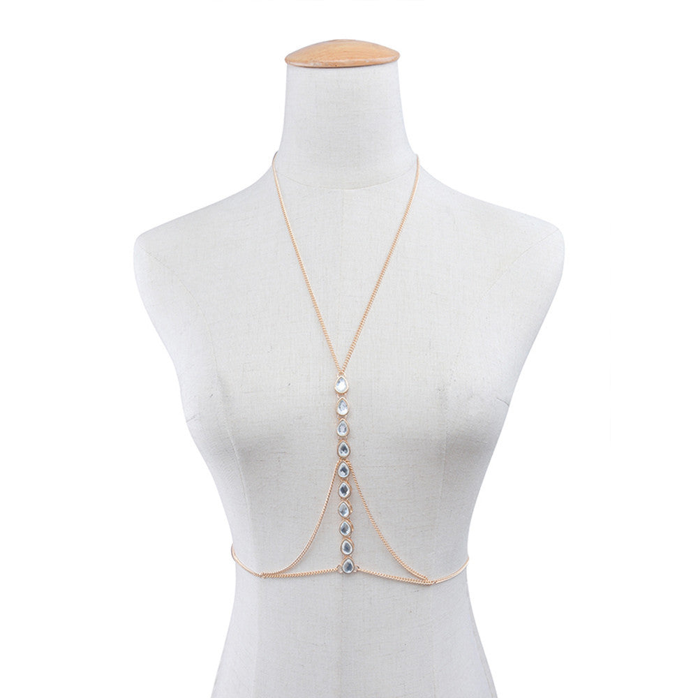 Women Body Chain Jewelry Bikini Waist Gold Belly Beach  Slave Necklace - bosseybling